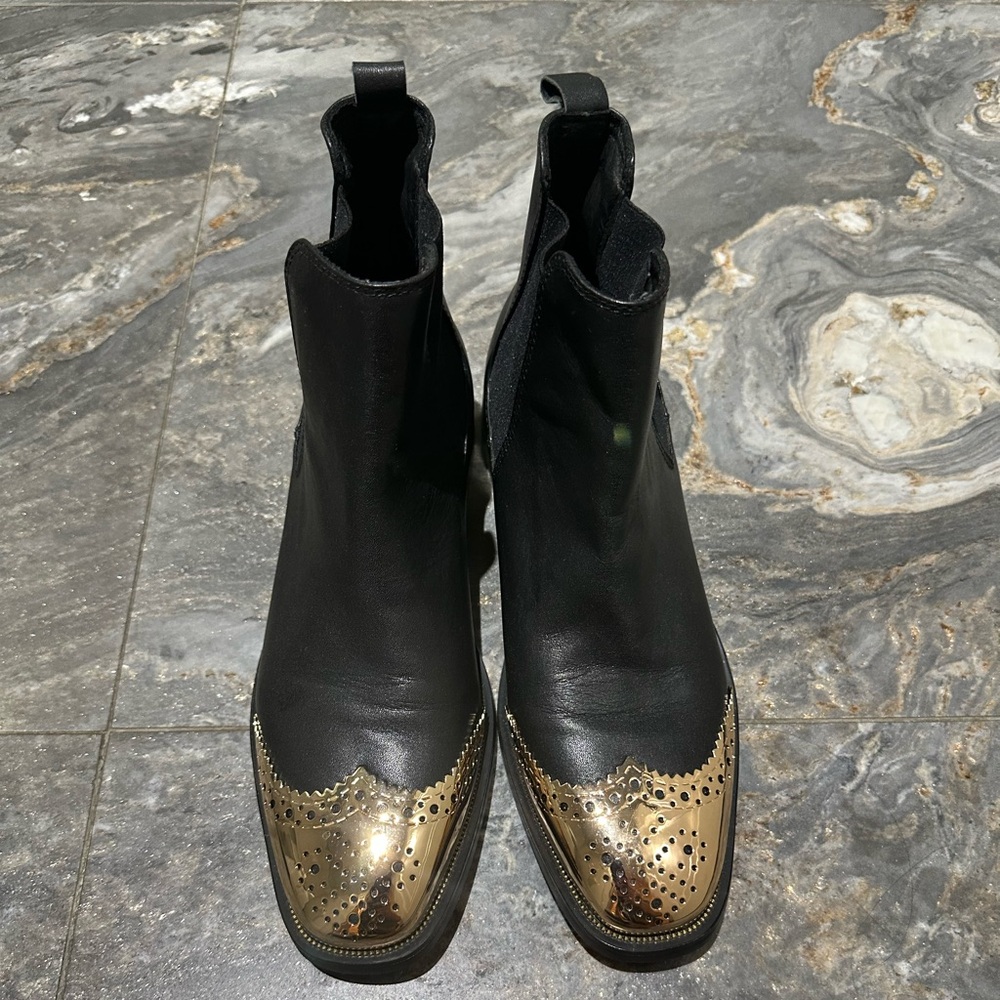 Christian Louboutin Chelsea boots with gold accents - never worn!